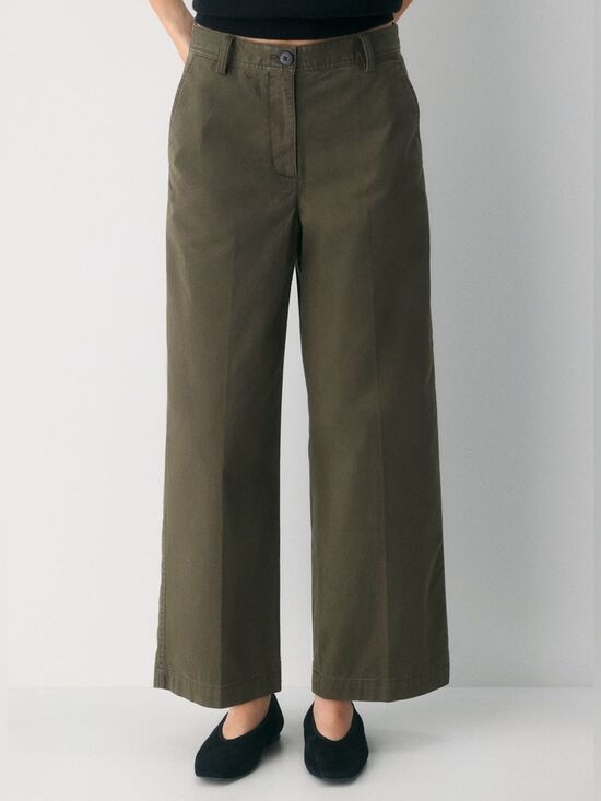 Aritzia Pants - ARITZIA WILFRED CHINO RELAXED HI-RISE WIDE PANT In washed dark olive